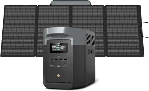 EF ECOFLOW Portable Power Station DELTA 3 Max  2048Wh LiFePO4 Battery  Solar Generator  Solar Panel Optional   3400W X Boost Output  Ultra Fast 0 80  Charging in 1 13 Hr  Home Backup & RV Camping