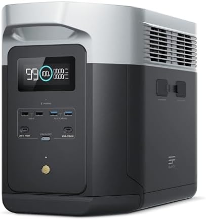 EF ECOFLOW Portable Power Station DELTA 3 Max  2048Wh LiFePO4 Battery  Solar Generator  Solar Panel Optional   3400W X Boost Output  Ultra Fast 0 80  Charging in 1 13 Hr  Home Backup & RV Camping