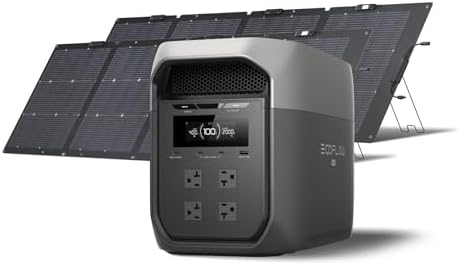EF ECOFLOW Portable Power Station DELTA 3 Max  2048Wh LiFePO4 Battery  Solar Generator  Solar Panel Optional   3400W X Boost Output  Ultra Fast 0 80  Charging in 1 13 Hr  Home Backup & RV Camping