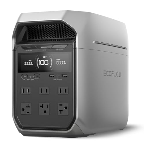 EF ECOFLOW Portable Power Station DELTA 3 Plus  1024Wh LiFePO4  LFP  Battery  1800W AC/140W USB C Output  Solar Generator  Solar Panel Optional  for Home Backup  Camping&RV