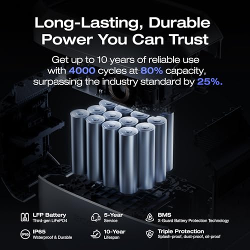 EF ECOFLOW Portable Power Station DELTA 3 Plus  1024Wh LiFePO4  LFP  Battery  1800W AC/140W USB C Output  Solar Generator  Solar Panel Optional  for Home Backup  Camping&RV