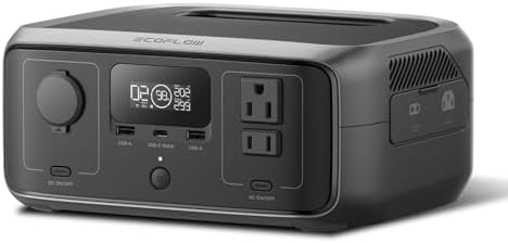 EF ECOFLOW Portable Power Station RIVER 2 with 60W Solar Panel  256Wh LiFePO4 Battery/ 1 Hour Fast Charging  Up to 600W Output  Solar Generator for Outdoor Camping/RVs/Home Use