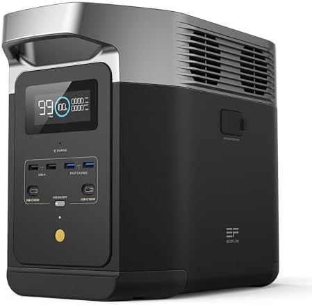 EF ECOFLOW Portable Power Station DELTA 2  1024Wh LiFePO4  LFP  Battery  1800W AC/100W USB C Output  Solar Generator Solar Panel Optional  for Home Backup Power  Camping & RVs