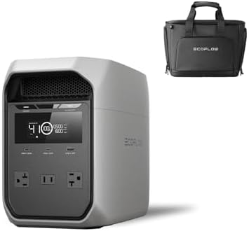 EF ECOFLOW Portable Power Station DELTA 2  1024Wh LiFePO4  LFP  Battery  1800W AC/100W USB C Output  Solar Generator Solar Panel Optional  for Home Backup Power  Camping & RVs