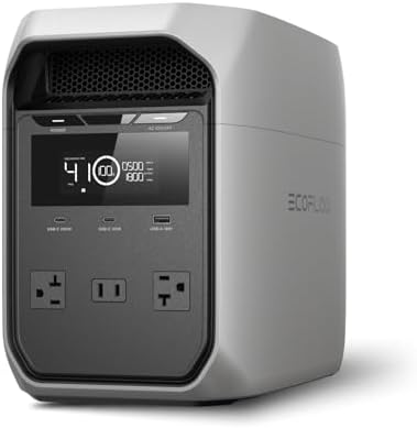 EF ECOFLOW Portable Power Station DELTA 2  1024Wh LiFePO4  LFP  Battery  1800W AC/100W USB C Output  Solar Generator Solar Panel Optional  for Home Backup Power  Camping & RVs