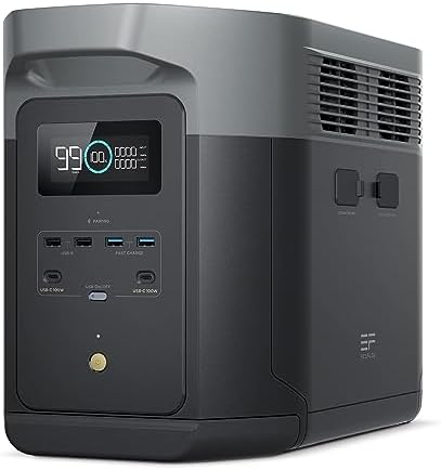 EF ECOFLOW Portable Power Station DELTA 3 Max  2048Wh LiFePO4 Battery  Solar Generator  Solar Panel Optional   3400W X Boost Output  Ultra Fast 0 80  Charging in 1 13 Hr  Home Backup & RV Camping