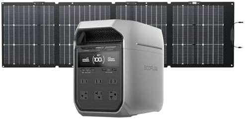EF ECOFLOW Portable Power Station Delta 3 Classic  1024Wh LiFePO4 Battery  1800W AC/100W USB C Output  1 Hr Fast Charge  Solar Generator for Home Backup  Camping & RVs  Solar Panel Optional 