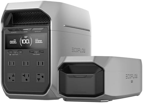 EF ECOFLOW Portable Power Station Delta 3 Classic  1024Wh LiFePO4 Battery  1800W AC/100W USB C Output  1 Hr Fast Charge  Solar Generator for Home Backup  Camping & RVs  Solar Panel Optional 