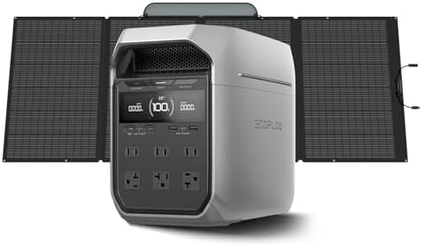 EF ECOFLOW Portable Power Station Delta 3 Classic  1024Wh LiFePO4 Battery  1800W AC/100W USB C Output  1 Hr Fast Charge  Solar Generator for Home Backup  Camping & RVs  Solar Panel Optional 
