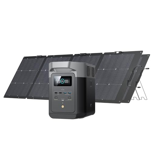 EF ECOFLOW Solar Generator DELTA 3 Plus with 220W Bifacial Solar Panel  1000W Solar Input  LFP LiFePO4  Battery  Portable Power Station for Home Backup Power  Camping & RVs