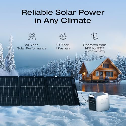 EF ECOFLOW Solar Generator DELTA 3 Plus with 220W Bifacial Solar Panel  1000W Solar Input  LFP LiFePO4  Battery  Portable Power Station for Home Backup Power  Camping & RVs