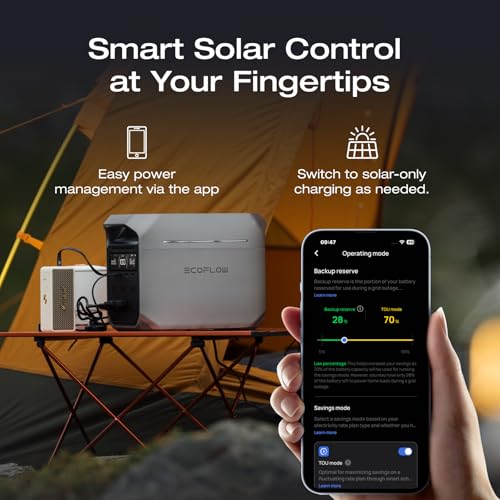 EF ECOFLOW Solar Generator DELTA 3 Plus with 220W Bifacial Solar Panel  1000W Solar Input  LFP LiFePO4  Battery  Portable Power Station for Home Backup Power  Camping & RVs