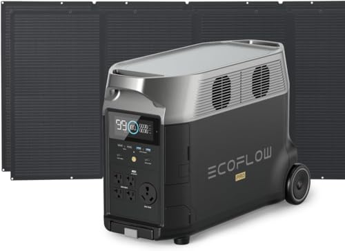 EF ECOFLOW Solar Generator 3 6KWh DELTA Pro with 2X400W Portable Solar Panel  23  High Efficiency  5 AC Outlets  120V/3600W  for Home Backup Outdoors Camping RV Emergency