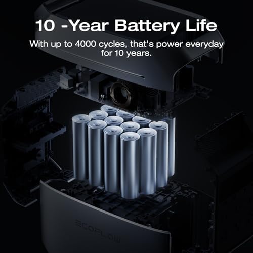 EF ECOFLOW Solar Generator Delta 3 Classic 1024Wh with 110W Solar Panel  LFP Battery Portable Power Station 1800W AC/100W USB C Output  3600W Surge   1 Hr Fast Charge for Home  Camping  RV
