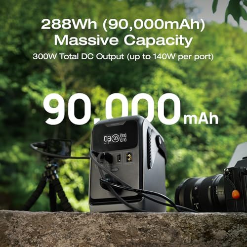 EF ECOFLOW TRAIL 300 DC Power Bank Station  288Wh Outdoor Portable Power Station  LiFePO4 Battery  300W DC Output  Compact Solar Generator for Camping  Travel  and Emergency  No Wall Charger Included