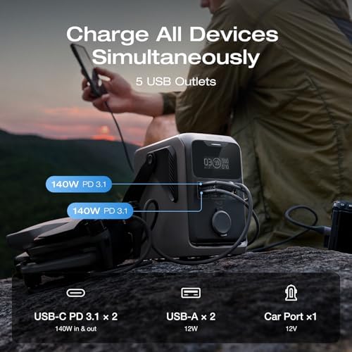 EF ECOFLOW TRAIL 300 DC Power Bank Station  288Wh Outdoor Portable Power Station  LiFePO4 Battery  300W DC Output  Compact Solar Generator for Camping  Travel  and Emergency  No Wall Charger Included