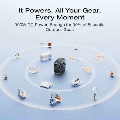 EF ECOFLOW TRAIL 300 DC Power Bank Station  288Wh Outdoor Portable Power Station  LiFePO4 Battery  300W DC Output  Compact Solar Generator for Camping  Travel  and Emergency  No Wall Charger Included