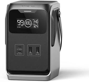 EF ECOFLOW TRAIL 300 DC Power Bank Station  288Wh Outdoor Portable Power Station  LiFePO4 Battery  300W DC Output  Compact Solar Generator for Camping  Travel  and Emergency  No Wall Charger Included