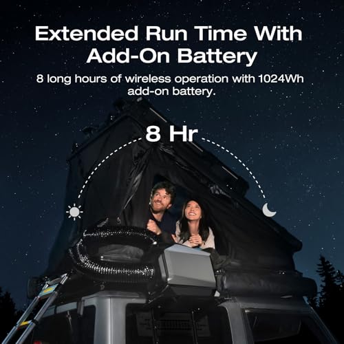 EF ECOFLOW WAVE 3 Portable Air Conditioner with Add on Battery  1800W/6100 BTU Cooling and 2000W/6800 BTU Heating  1000W Fast Charging in 75 mins  8H Wireless Running  APP Control  for camping  RVs