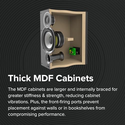 ELAC Debut 2 0 B5 2 Bookshelf Speakers  Black  Pair    1  Cloth Dome Tweeter & 5 25  Aramid Fiber Woofer   2 Way Bass Reflex   Up to 35 000 Hz Response