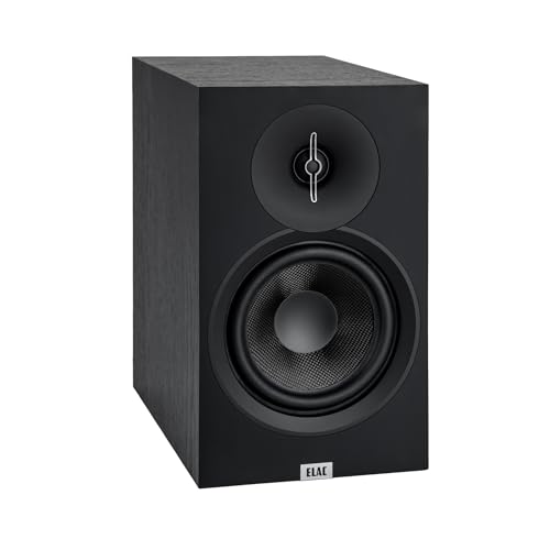 ELAC Debut 3 0 DB63 BK Bookshelf Speakers  Black Ash  Pair    1  Aluminum Dome Tweeter & 6 5  Aramid Fiber Woofer   2 Way Bass Reflex   42Hz to 38KHz Response