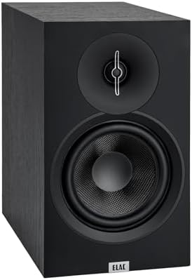 ELAC Debut 3 0 DB63 BK Bookshelf Speakers  Black Ash  Pair    1  Aluminum Dome Tweeter & 6 5  Aramid Fiber Woofer   2 Way Bass Reflex   42Hz to 38KHz Response