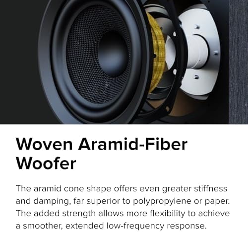 ELAC Debut 3 0 DF63 BK Floorstanding Speaker  Black Ash  Each    1  Aluminum Dome Tweeter  6 5  Aramid Fiber Midrange & Dual 6 5  Aramid Fiber Woofers   3 Way Bass Reflex   31Hz to 38KHz Response