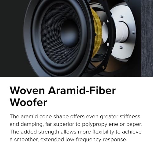 ELAC Debut 3 0 DF63 BK Floorstanding Speaker  Black Ash  Each    1  Aluminum Dome Tweeter  6 5  Aramid Fiber Midrange & Dual 6 5  Aramid Fiber Woofers   3 Way Bass Reflex   31Hz to 38KHz Response