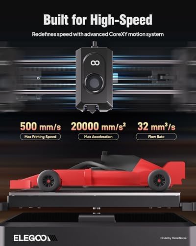 ELEGOO Centauri Carbon 3D Printer  CoreXY 500mm/s High Speed Printing with Auto Calibration  320 C Nozzle and Built in Camera  Ready to Print Out of The Box  256x256x256mm Printing Size