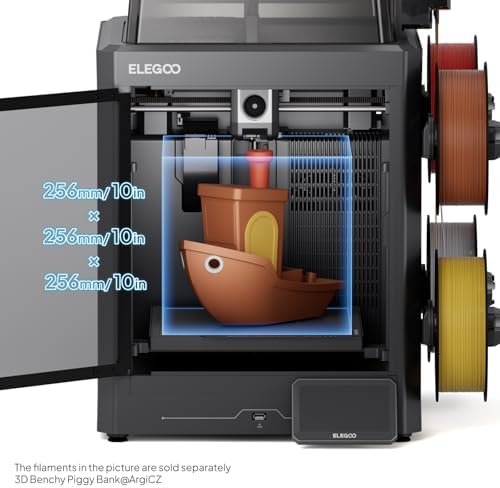 ELEGOO Centauri Carbon 2 Combo Multi Color 3D Printer  CoreXY 500mm/s High Speed Multicolor Printing with Canvas  1 Click Full Auto Leveling and 350 C High Temp Nozzle  256x256x256mm Build Volume