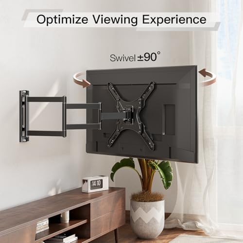 ELIVED Long Arm TV Wall Mount for Most 26 60 Inch TVs  29 5 Inch Long Extension TV Mount Swivel and Tilt  Max VESA 400x400mm  Full Motion Wall Mount tv Bracket Holds up to 77 lbs 