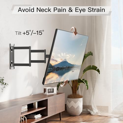 ELIVED Long Arm TV Wall Mount for Most 26 60 Inch TVs  29 5 Inch Long Extension TV Mount Swivel and Tilt  Max VESA 400x400mm  Full Motion Wall Mount tv Bracket Holds up to 77 lbs 