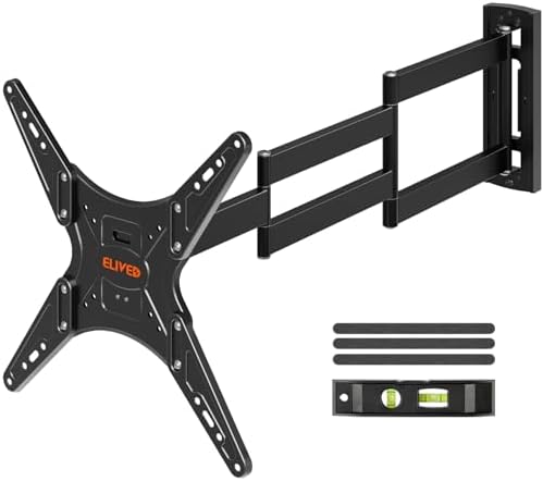 ELIVED Long Arm TV Wall Mount for Most 26 60 Inch TVs  29 5 Inch Long Extension TV Mount Swivel and Tilt  Max VESA 400x400mm  Full Motion Wall Mount tv Bracket Holds up to 77 lbs 