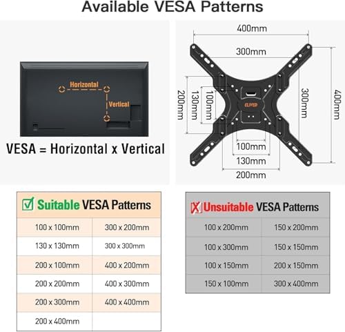 ELIVED Long Arm TV Wall Mount for Most 26 60 Inch TVs  29 5 Inch Long Extension TV Mount Swivel and Tilt  Max VESA 400x400mm  Full Motion Wall Mount tv Bracket Holds up to 77 lbs 