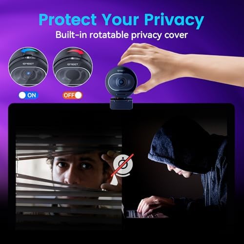 EMEET S600 4K Webcam for Streaming   Sony 1/2 55 Sensor  PDAF Autofocus  1080P 60FPS  2 Noise Reduction Mics  Built in Privacy Cover  73  FOV  Streaming Camera for Live Commerce/Gaming/Beauty