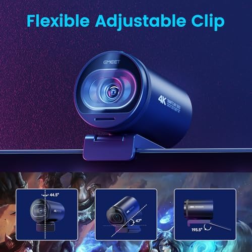 EMEET S600 4K Webcam for Streaming   Sony 1/2 55 Sensor  PDAF Autofocus  1080P 60FPS  2 Noise Reduction Mics  Built in Privacy Cover  73  FOV  Streaming Camera for Live Commerce/Gaming/Beauty