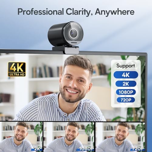 EMEET S600 4K Webcam for Streaming   Sony 1/2 55 Sensor  PDAF Autofocus  1080P 60FPS  2 Noise Reduction Mics  Built in Privacy Cover  73  FOV  Streaming Camera for Live Commerce/Gaming/Beauty