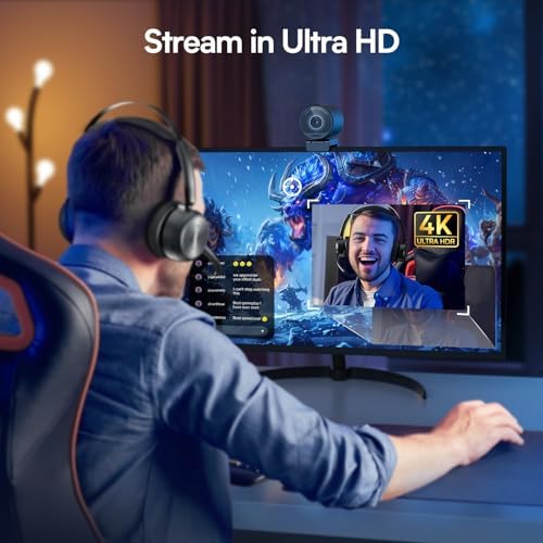 EMEET S600 4K Webcam for Streaming   Sony 1/2 55 Sensor  PDAF Autofocus  1080P 60FPS  2 Noise Reduction Mics  Built in Privacy Cover  73  FOV  Streaming Camera for Live Commerce/Gaming/Beauty