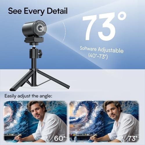 EMEET S600 4K Webcam for Streaming   Sony 1/2 55 Sensor  PDAF Autofocus  1080P 60FPS  2 Noise Reduction Mics  Built in Privacy Cover  73  FOV  Streaming Camera for Live Commerce/Gaming/Beauty