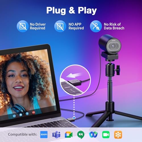 EMEET S600 4K Webcam for Streaming   Sony 1/2 55 Sensor  PDAF Autofocus  1080P 60FPS  2 Noise Reduction Mics  Built in Privacy Cover  73  FOV  Streaming Camera for Live Commerce/Gaming/Beauty