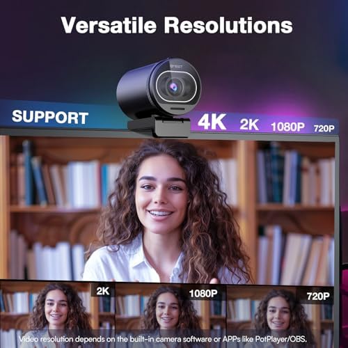 EMEET S600 4K Webcam for Streaming   Sony 1/2 55 Sensor  PDAF Autofocus  1080P 60FPS  2 Noise Reduction Mics  Built in Privacy Cover  73  FOV  Streaming Camera for Live Commerce/Gaming/Beauty