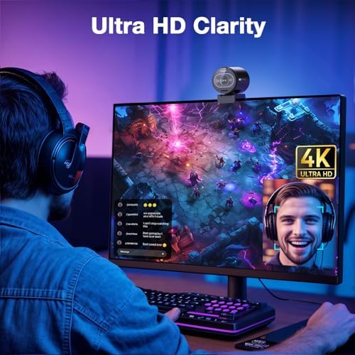 EMEET S600 4K Webcam for Streaming   Sony 1/2 55 Sensor  PDAF Autofocus  1080P 60FPS  2 Noise Reduction Mics  Built in Privacy Cover  73  FOV  Streaming Camera for Live Commerce/Gaming/Beauty