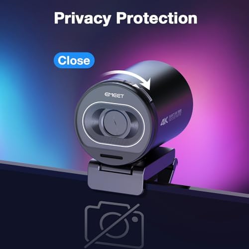 EMEET S600 4K Webcam for Streaming   Sony 1/2 55 Sensor  PDAF Autofocus  1080P 60FPS  2 Noise Reduction Mics  Built in Privacy Cover  73  FOV  Streaming Camera for Live Commerce/Gaming/Beauty