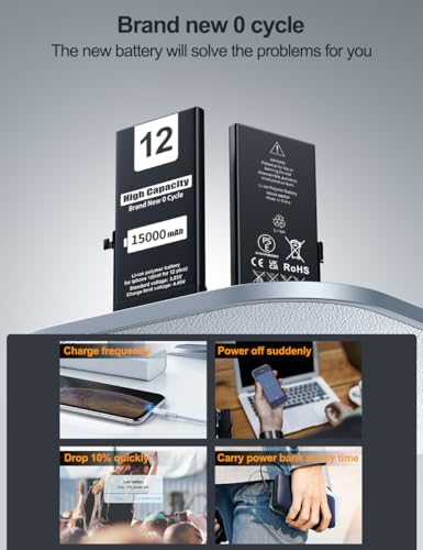 EMNT 12000mAh Battery for iPhone 8   Model A1863 A1905 A1906  High Capacity Than Others Replacement Battery with Complete Repair Tool Kit and Instructions 8