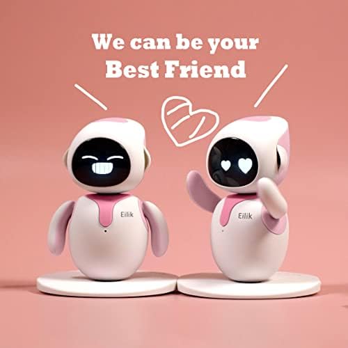 ENERGIZE LAB Eilik   Touch Interactive Toys  Cute Robot Pets with Abundant Emotions  Idle Animations&Mini Games  Unique Gift for Girls & Boys  Support Update  Blue   Pink Combination 