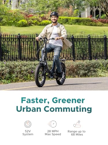 ENGWE 1125W Electric Bike for Adults  L20 2 0 20 3 0 Fat Tire Electric Bicycle 52V 13Ah Removable Battery Max Range 68Miles & 28MPH for Urban Commuters  Dual Suspension