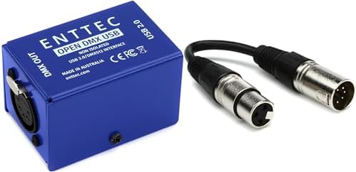 ENTTEC Open DMX USB 512 Ch Non Isolated DMX Interface and DMX3F5M 3 pin to 5 pin Turnaround