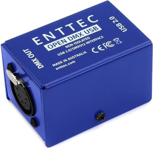 ENTTEC Open DMX USB 512 Ch Non Isolated DMX Interface and DMX3F5M 3 pin to 5 pin Turnaround