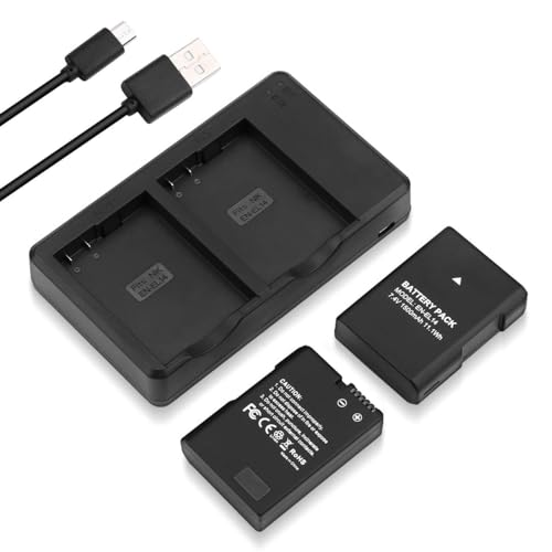 EN EL14 EN EL14A Battery USB Charger and 2 Pack Rechargeable Batteries Replacement Compatible with Nikon D3100 D3200 D3300 D3400 D3500 D5100 D5200 D5300 D5500 D5600 DF Coolpix P7000 P7100 P7700 P7800