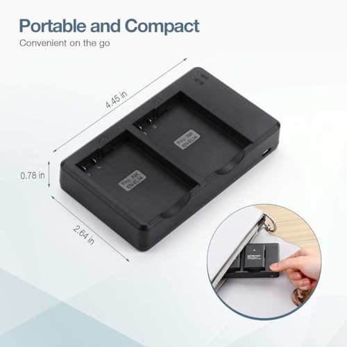 EN EL14 EN EL14A Battery USB Charger and 2 Pack Rechargeable Batteries Replacement Compatible with Nikon D3100 D3200 D3300 D3400 D3500 D5100 D5200 D5300 D5500 D5600 DF Coolpix P7000 P7100 P7700 P7800